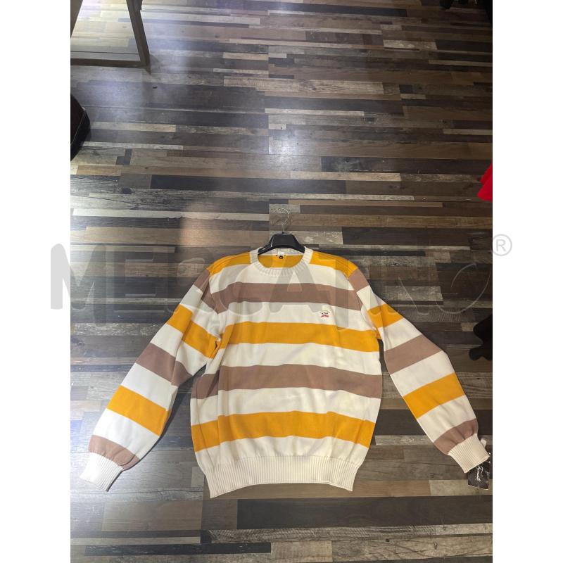 MAGLIONE UOMO PAUL & SHARK BIANCO RIGHE MARRO GIALLE | Mercatino dell'Usato Montesilvano 1