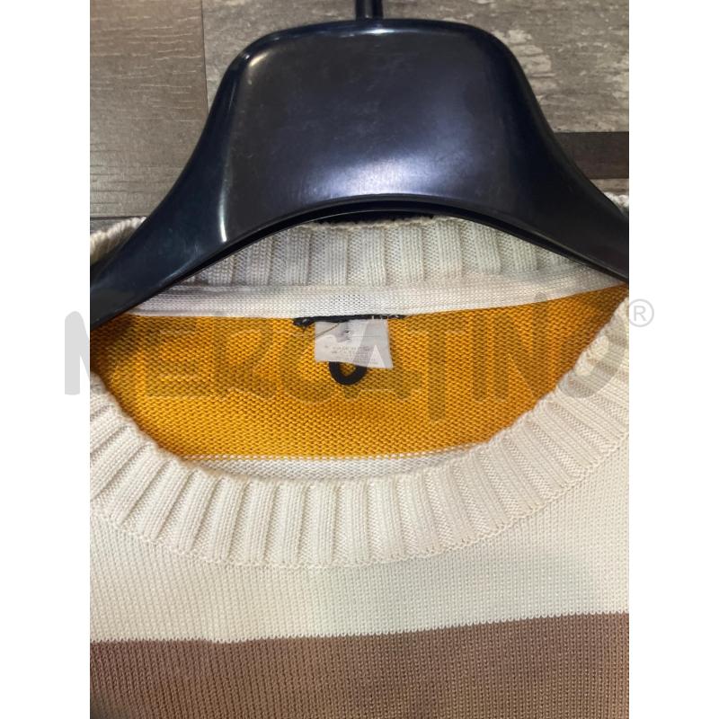 MAGLIONE UOMO PAUL & SHARK BIANCO RIGHE MARRO GIALLE | Mercatino dell'Usato Montesilvano 2