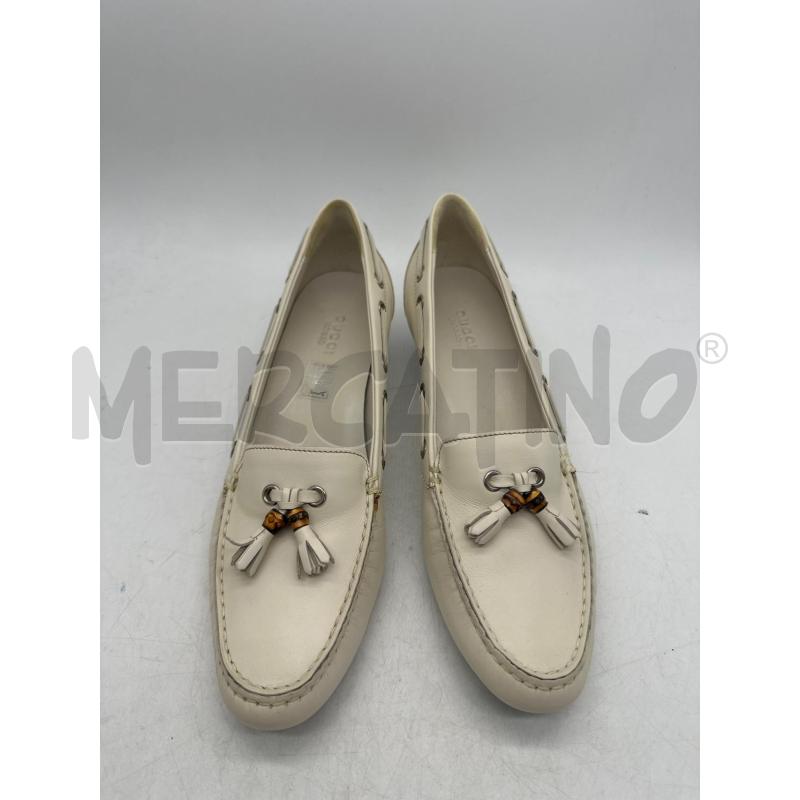 MOCASSINI DONNA GUCCI BAMBOO PELLE BIANCHE TACCHETTO | Mercatino dell'Usato Montesilvano 2