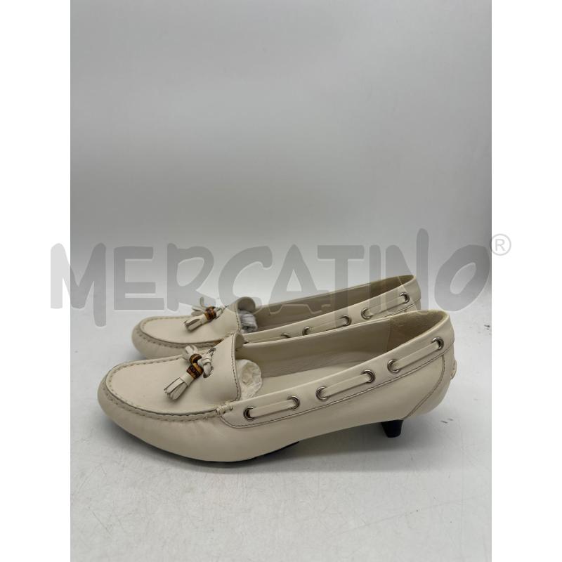 MOCASSINI DONNA GUCCI BAMBOO PELLE BIANCHE TACCHETTO | Mercatino dell'Usato Montesilvano 3