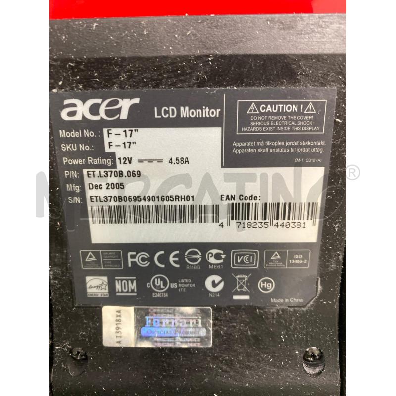 MONITOR ACER SCUDERIA FERRARI 17 | Mercatino dell'Usato Montesilvano 4