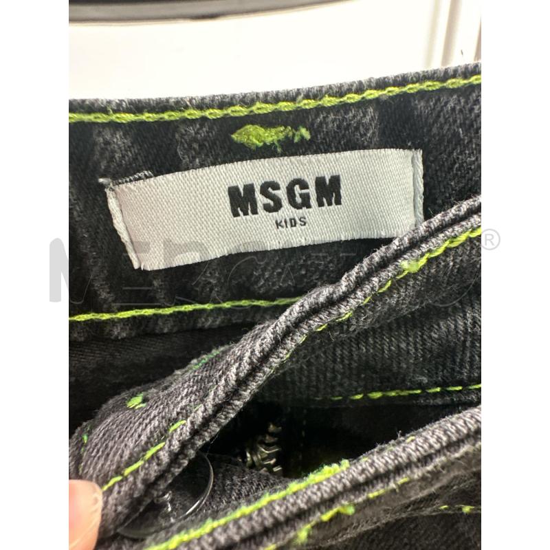 PANTALONCINO BAMBINA MSGM JEANS CUCITURE VERDI  | Mercatino dell'Usato Montesilvano 2