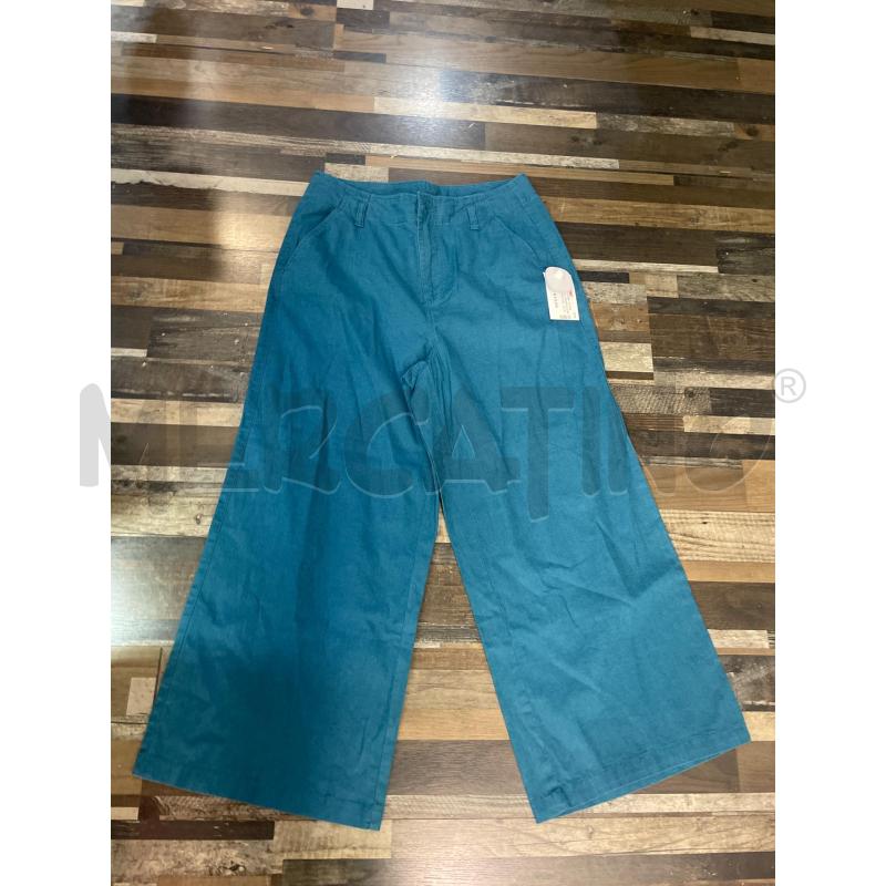 PANTALONE DONNA AZZURRO Q/S LARGO PALAZZO MISTO LINO | Mercatino dell'Usato Montesilvano 1