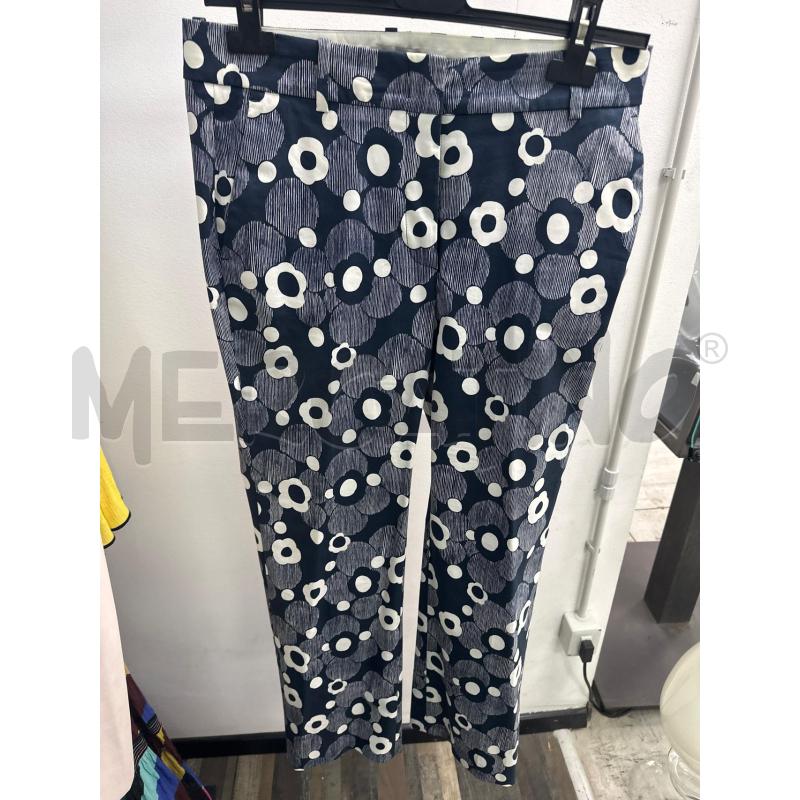 PANTALONE DONNA CAPPELLINI BLU FANTASIA FIORI BIANCHI | Mercatino dell'Usato Montesilvano 1