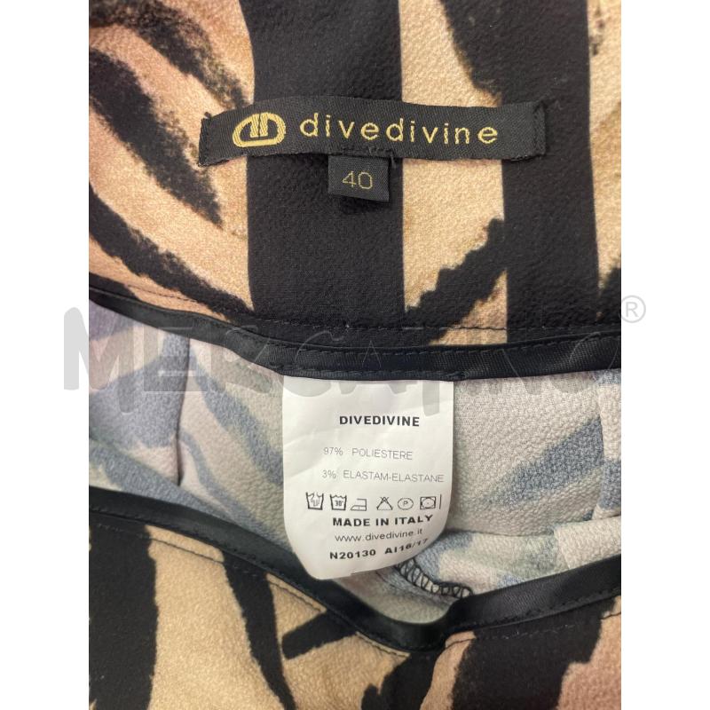 PANTALONE DONNA DIVE DIVINE PALAZZO ZEBRATO MARRO NERO | Mercatino dell'Usato Montesilvano 3