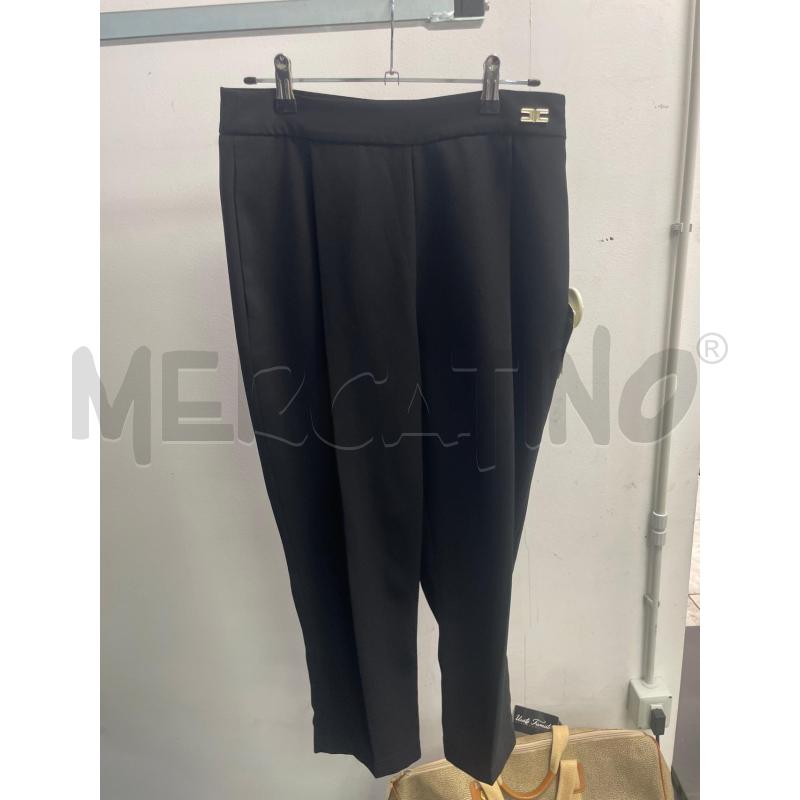 PANTALONE DONNA ELISABETTA FRANCHI NERO LOGO DORATO PICCOLO | Mercatino dell'Usato Montesilvano 1