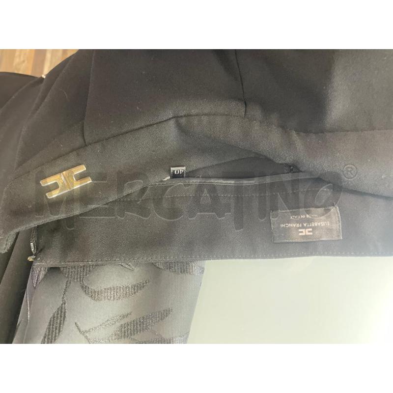 PANTALONE DONNA ELISABETTA FRANCHI NERO LOGO DORATO PICCOLO | Mercatino dell'Usato Montesilvano 3