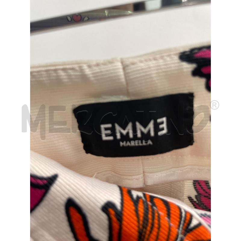 PANTALONE DONNA EMME MARELLA BIANCO FIORI ROSA ARANCIO | Mercatino dell'Usato Montesilvano 2