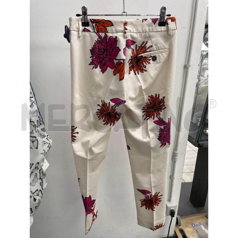 PANTALONE DONNA EMME MARELLA BIANCO FIORI ROSA ARANCIO | Mercatino dell'Usato Montesilvano 3