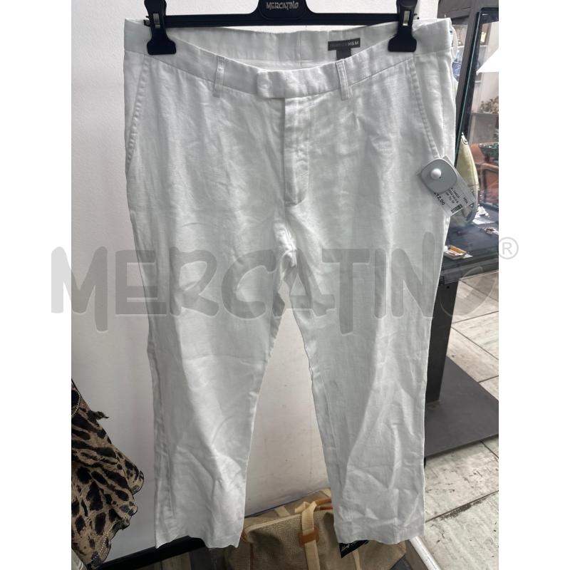 PANTALONE DONNA H&M BIANCO LINO TG GRANDE | Mercatino dell'Usato Montesilvano 1