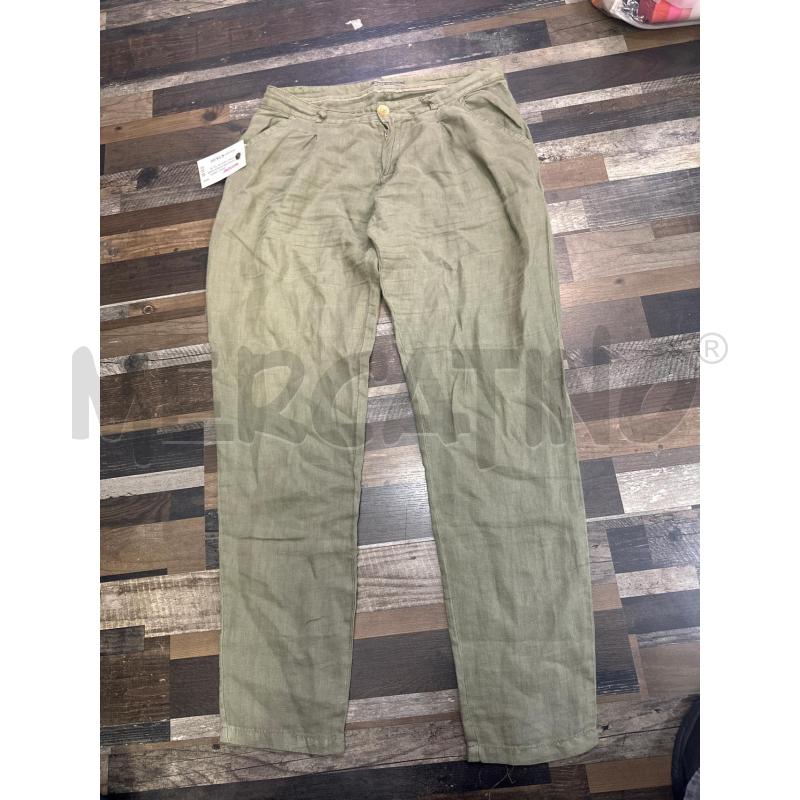 PANTALONE DONNA MADE IN ITALY LINO VERDE | Mercatino dell'Usato Montesilvano 1