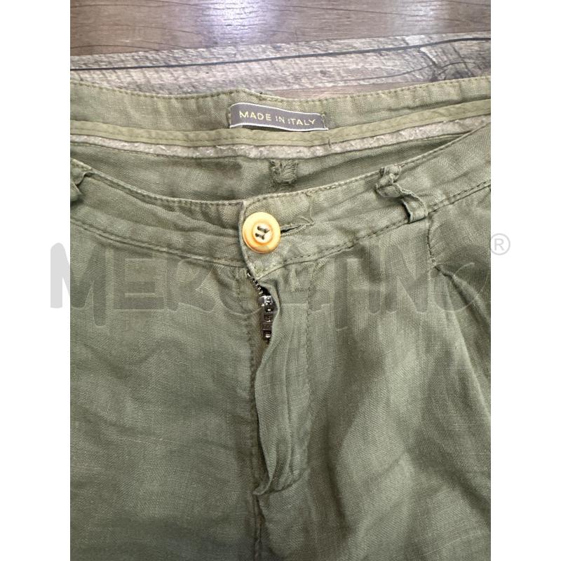 PANTALONE DONNA MADE IN ITALY LINO VERDE | Mercatino dell'Usato Montesilvano 2
