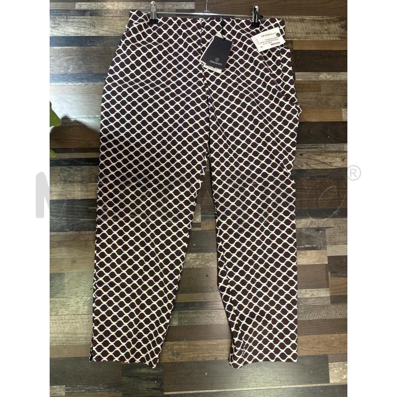 PANTALONE DONNA RAGNO BIANCO ROMBI MARRONI CONTORNO BL7U | Mercatino dell'Usato Montesilvano 1