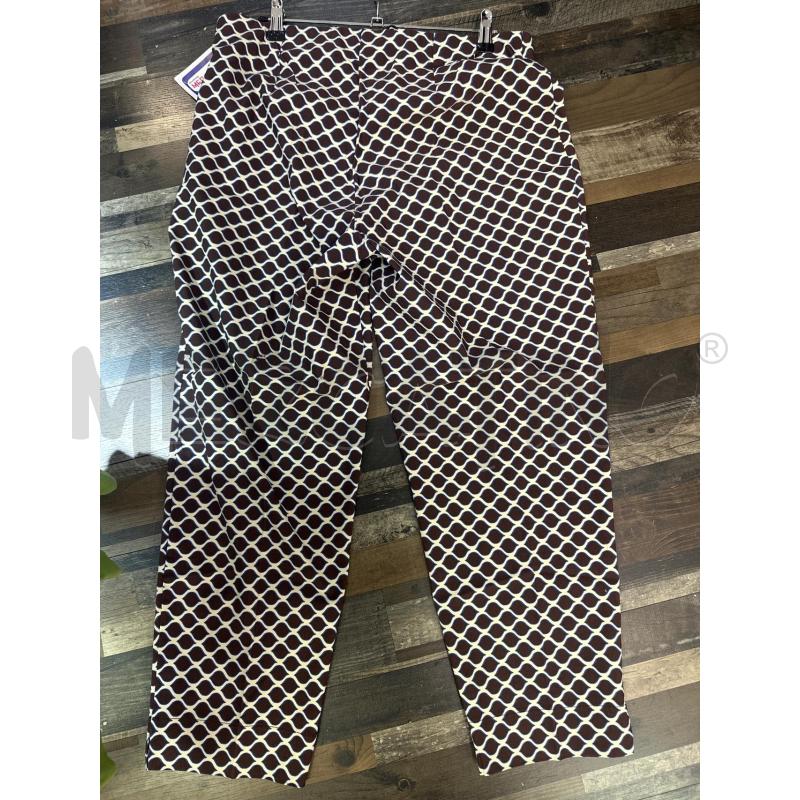 PANTALONE DONNA RAGNO BIANCO ROMBI MARRONI CONTORNO BL7U | Mercatino dell'Usato Montesilvano 3