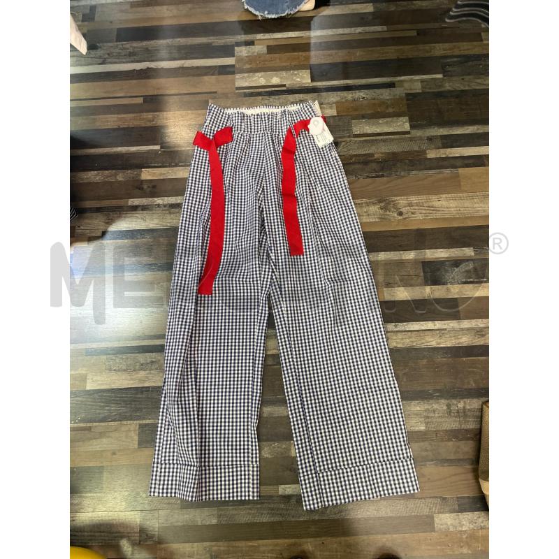 PANTALONE DONNA RUE BISQUIT BIANCO QUADRETTATO BLU LACCIO ROSSO | Mercatino dell'Usato Montesilvano 1