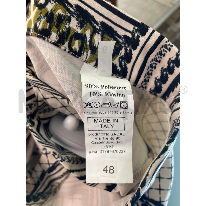PANTALONE DONNA SMARCHIATO BEIGE FANTASIA BLU LEOPARDATA TG GRANDE | Mercatino dell'Usato Montesilvano 2