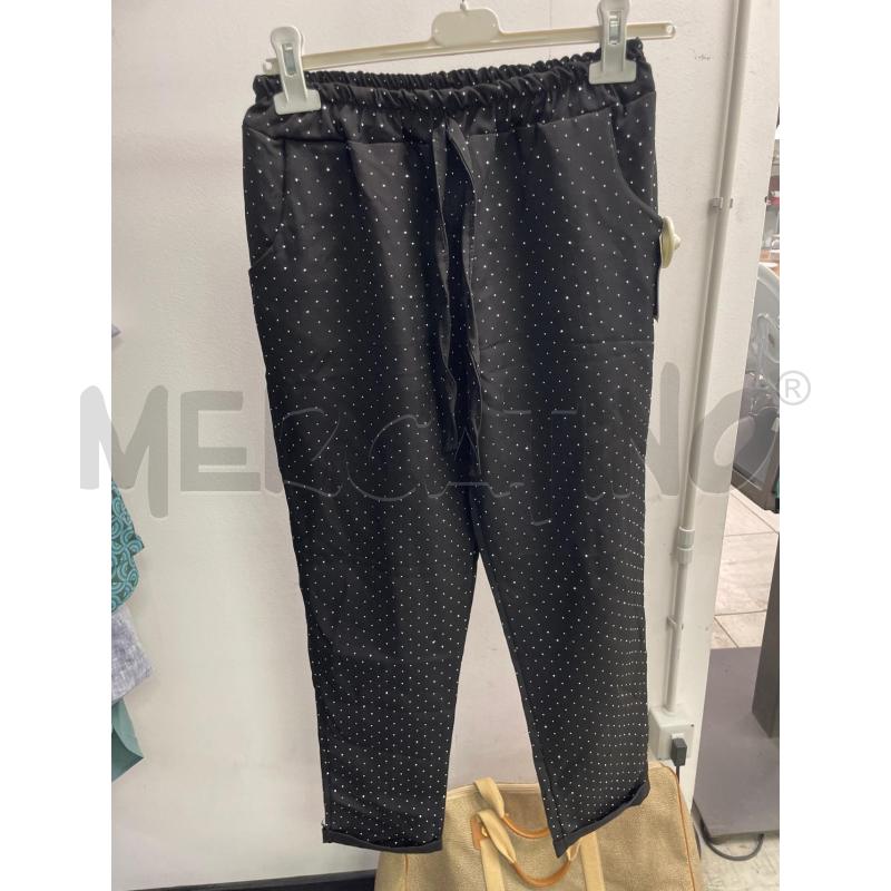 PANTALONE DONNA SMARCHIATO NERO STRASS | Mercatino dell'Usato Montesilvano 1