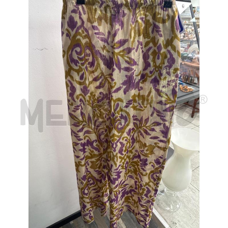PANTALONE DONNA ZARA BEIGE FANTASIA DORATA LILLA  | Mercatino dell'Usato Montesilvano 1