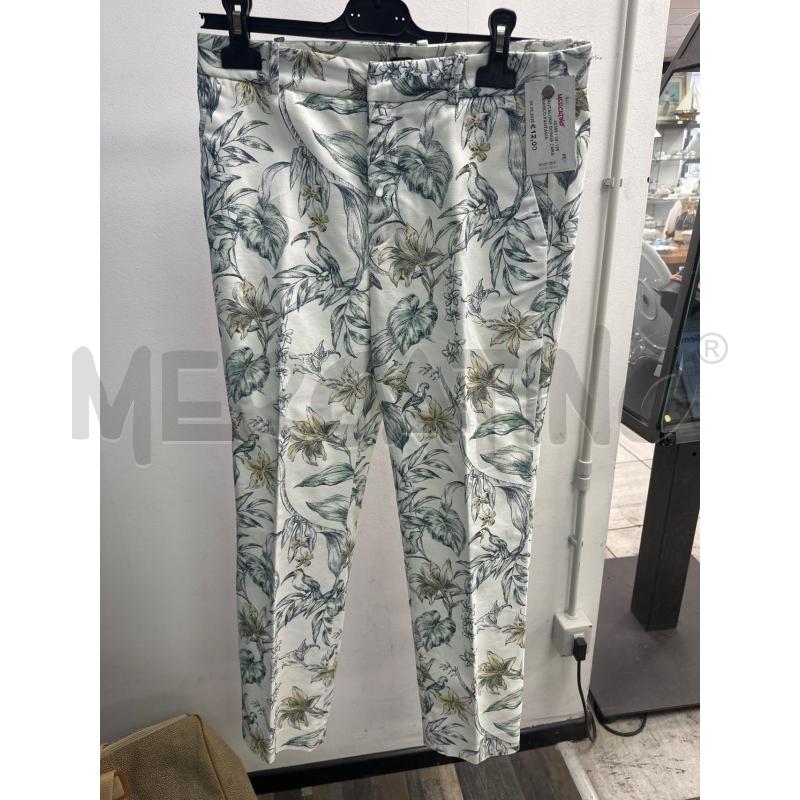 PANTALONE DONNA ZARA BIANCO FANTASIA FIORI TG M | Mercatino dell'Usato Montesilvano 1