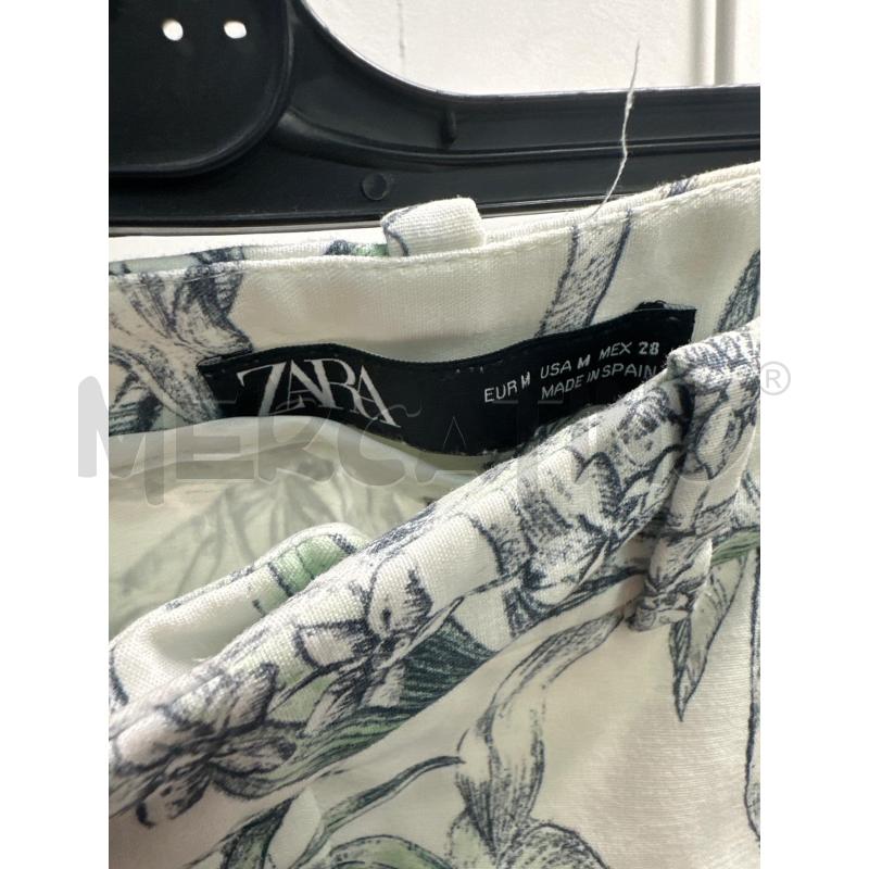 PANTALONE DONNA ZARA BIANCO FANTASIA FIORI TG M | Mercatino dell'Usato Montesilvano 2