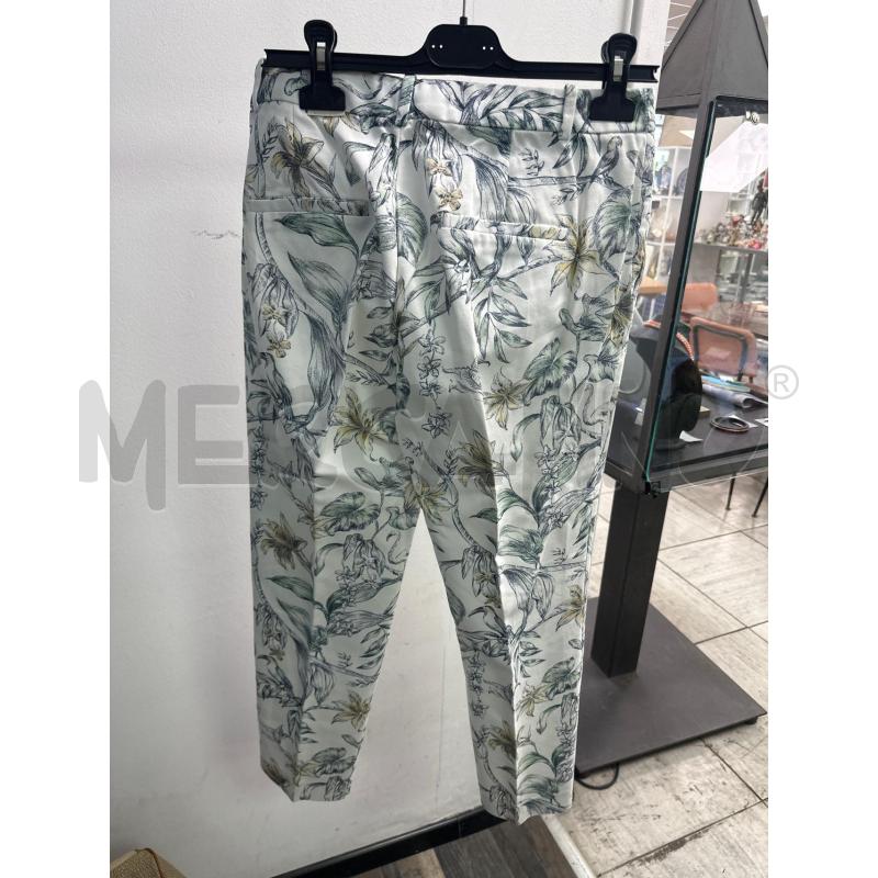 PANTALONE DONNA ZARA BIANCO FANTASIA FIORI TG M | Mercatino dell'Usato Montesilvano 3