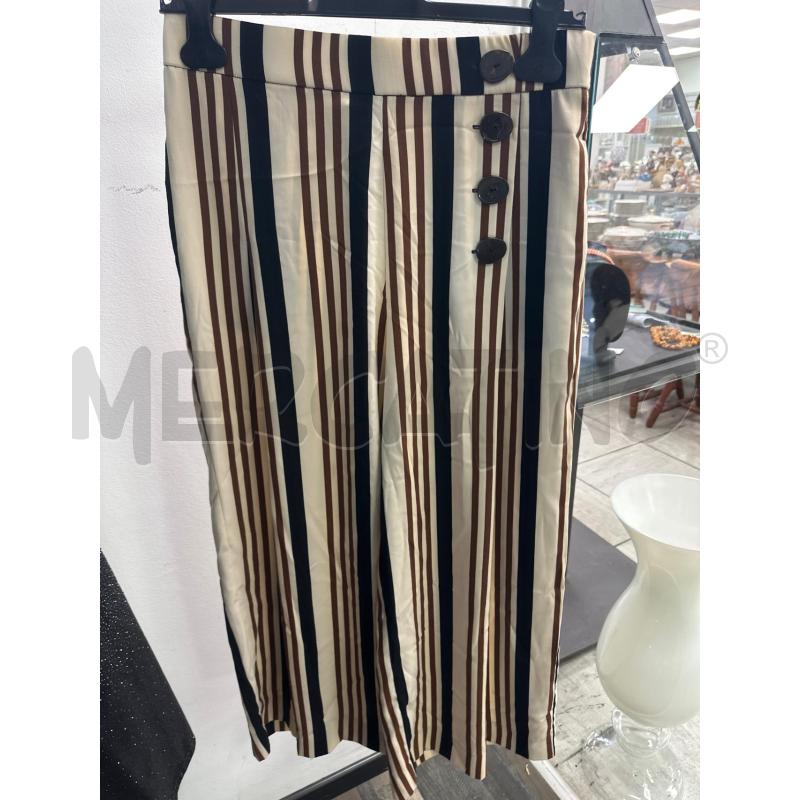 PANTALONE DONNA ZARA RIGHE BEIGE MARRONI NERE  | Mercatino dell'Usato Montesilvano 1