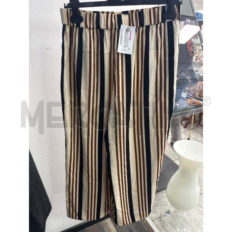 PANTALONE DONNA ZARA RIGHE BEIGE MARRONI NERE  | Mercatino dell'Usato Montesilvano 3