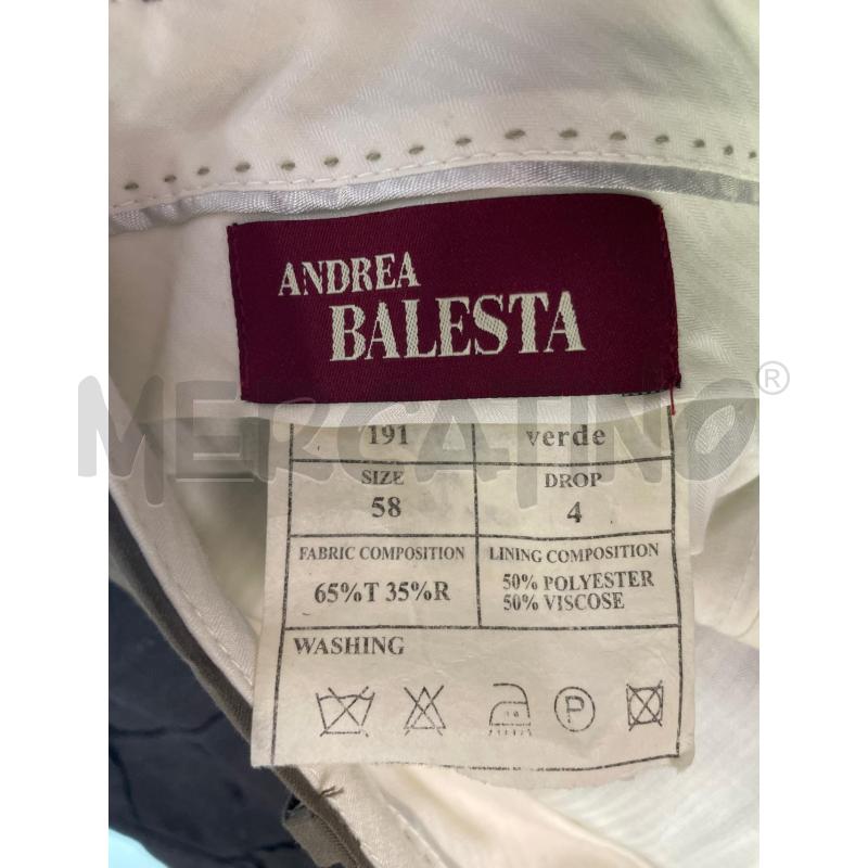 PANTALONE UOMO ANDREA BALESTA VERDINO SARTORIALE | Mercatino dell'Usato Montesilvano 3