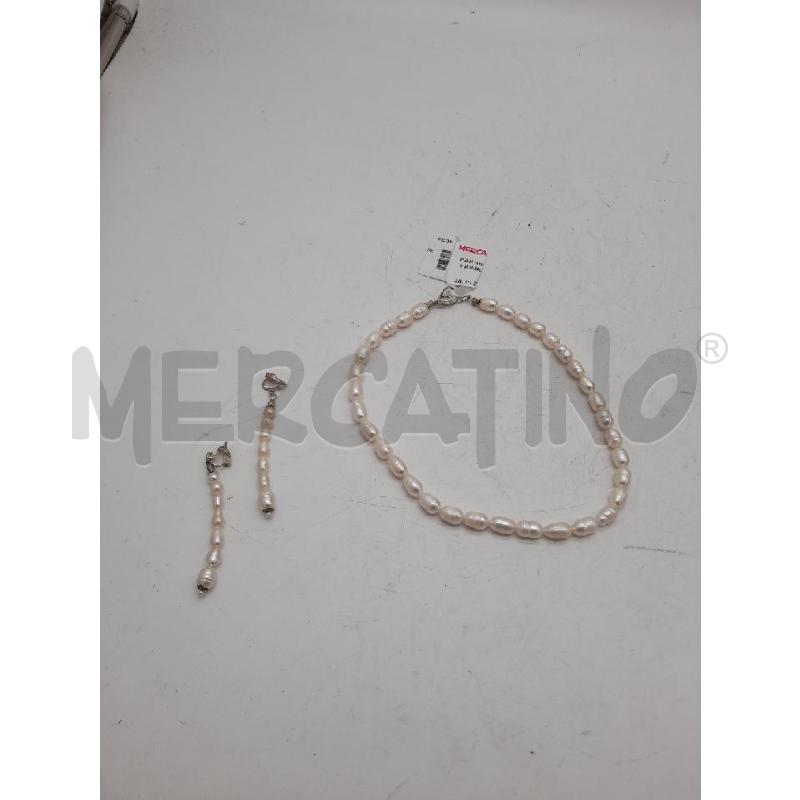 PARURE COLLANA PIETRE FIUME + ORECCHINI CLIP | Mercatino dell'Usato Montesilvano 1