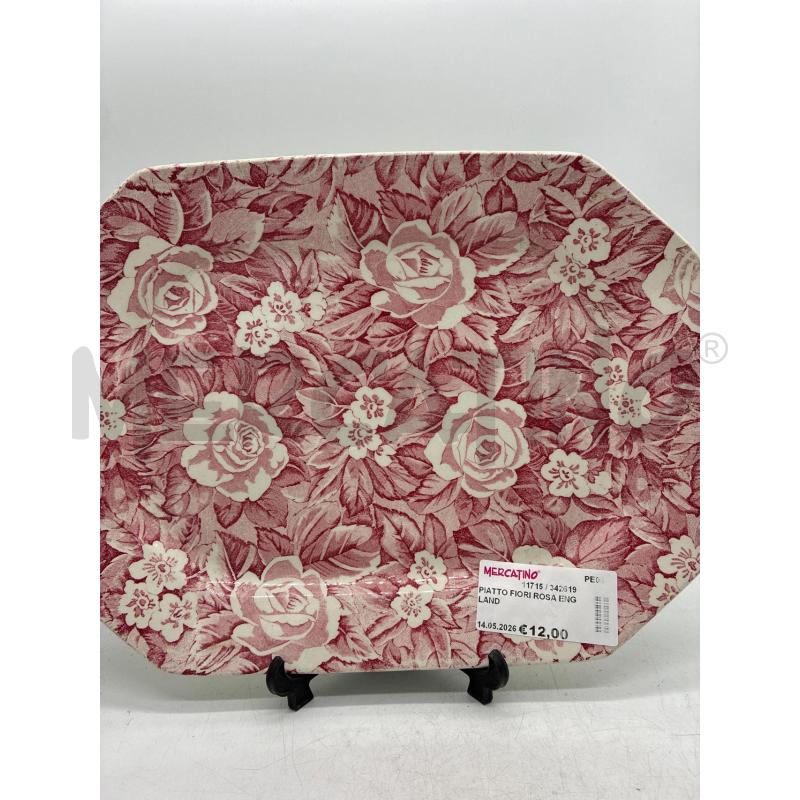 PIATTO FIORI ROSA ENGLAND | Mercatino dell'Usato Montesilvano 1