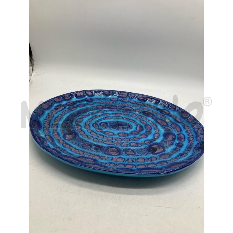 PIATTO OVALE CELESTE RIGA BLU CM 34 | Mercatino dell'Usato Montesilvano 1