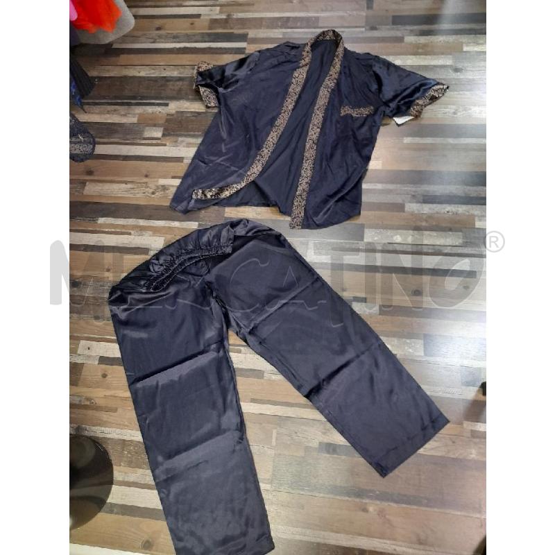 PIGIAMA UOMO BLU LUNGO DAMASCATO DORATO TG XL  | Mercatino dell'Usato Montesilvano 1