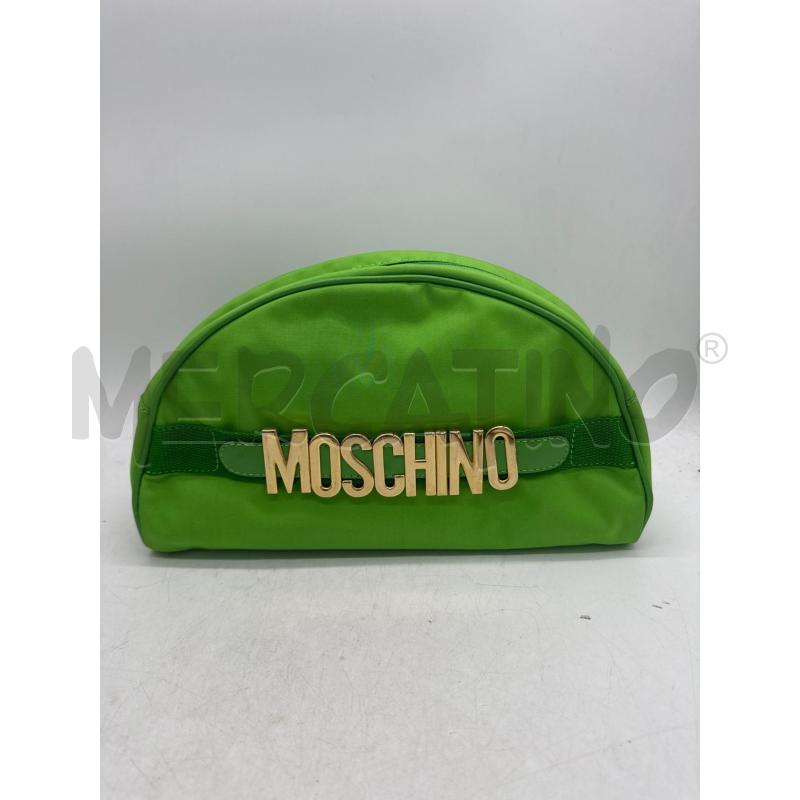 POCHETTE MOSCHINO VERDE ACIDO LETTERE DORATE | Mercatino dell'Usato Montesilvano 1