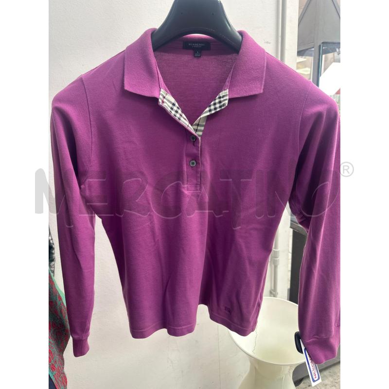 POLO DONNA BURBERRY LONDON FUKSIA MANICHE LUNGHE  | Mercatino dell'Usato Montesilvano 1