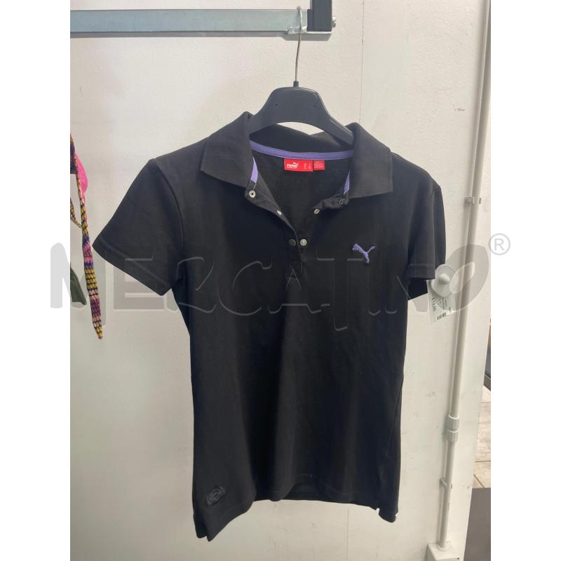POLO DONNA NERA PUMA LOGO VIOLA | Mercatino dell'Usato Montesilvano 1