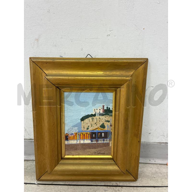 QUADRETTO VECCHIO CORNICE DOARATE CASTELLO CARRARA | Mercatino dell'Usato Montesilvano 1