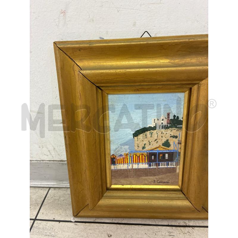 QUADRETTO VECCHIO CORNICE DOARATE CASTELLO CARRARA | Mercatino dell'Usato Montesilvano 2