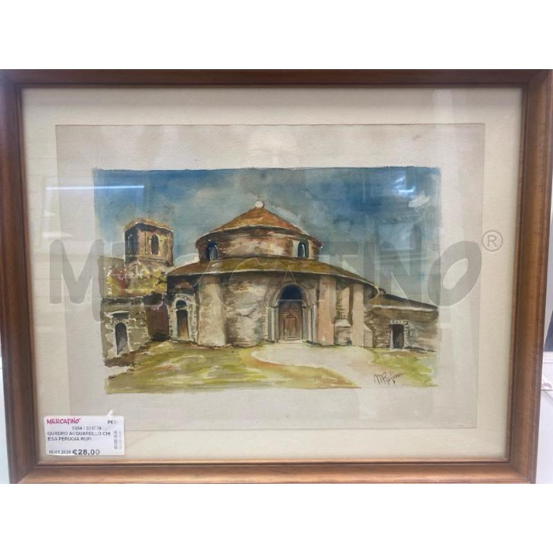 QUADRO ACQUARELLO CHIESA PERUGIA RUFINI | Mercatino dell'Usato Montesilvano 1