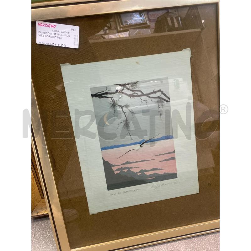QUADRO A FIRMA L.JACOVITZ CORNICE METALLO | Mercatino dell'Usato Montesilvano 1