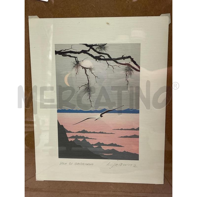 QUADRO A FIRMA L.JACOVITZ CORNICE METALLO | Mercatino dell'Usato Montesilvano 3