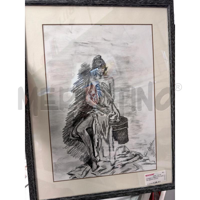 QUADRO CARBONCINO DONNA SEDUTA 30X35CM | Mercatino dell'Usato Montesilvano 1