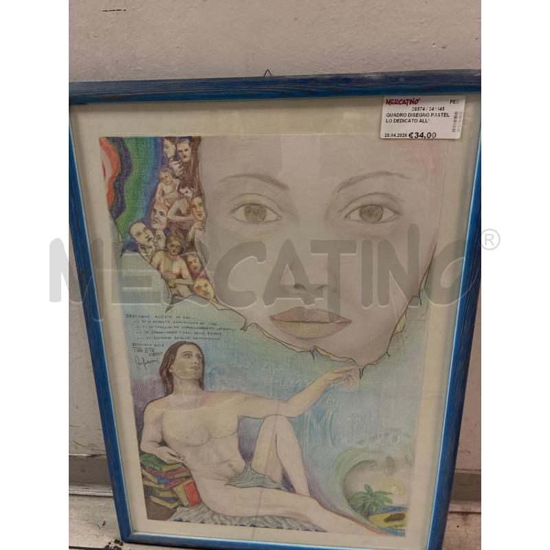 QUADRO DISEGNO PASTELLO DEDICATO ALL'ETA' 53X40CM | Mercatino dell'Usato Montesilvano 2