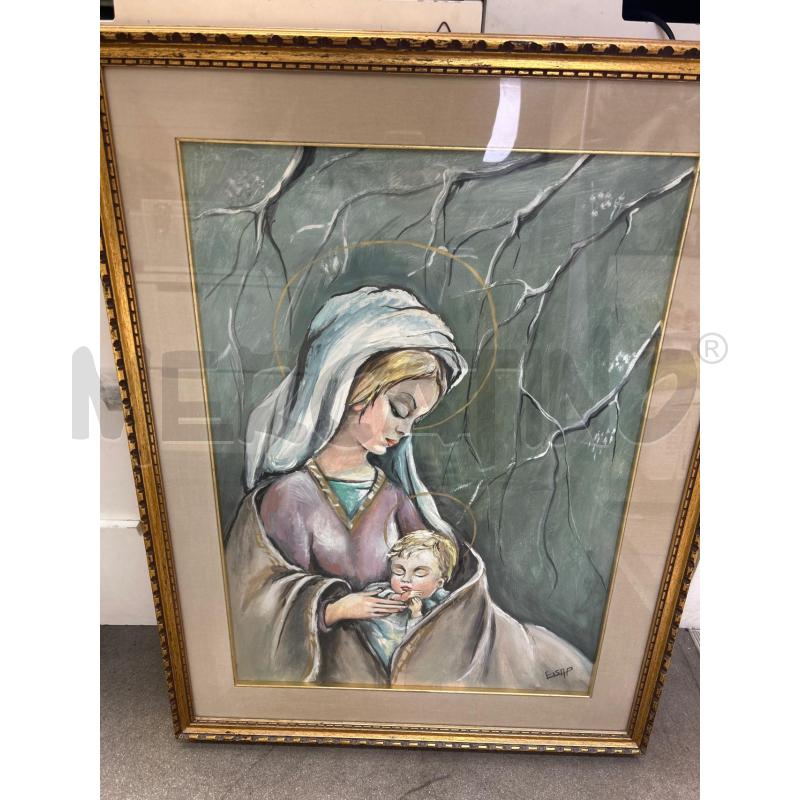 QUADRO DONNA BAMBINO CORNICE DORATA | Mercatino dell'Usato Montesilvano 1