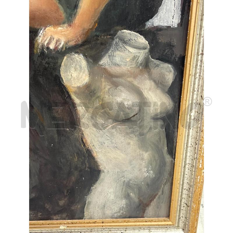 QUADRO DONNE BUSTI DIPINTI DIETRO A FIRMA MASSIMO DALLARO | Mercatino dell'Usato Montesilvano 3