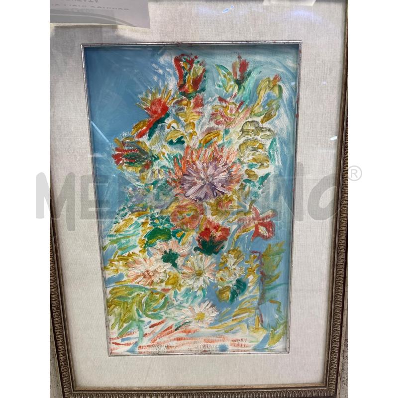 QUADRO FIORI CORNICE ARGENTATA | Mercatino dell'Usato Montesilvano 2