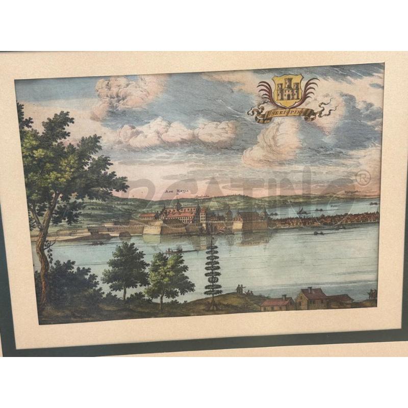 QUADRO INCISIONE A BULINO ACQUARELLATA CORNICE63X53 | Mercatino dell'Usato Montesilvano 1