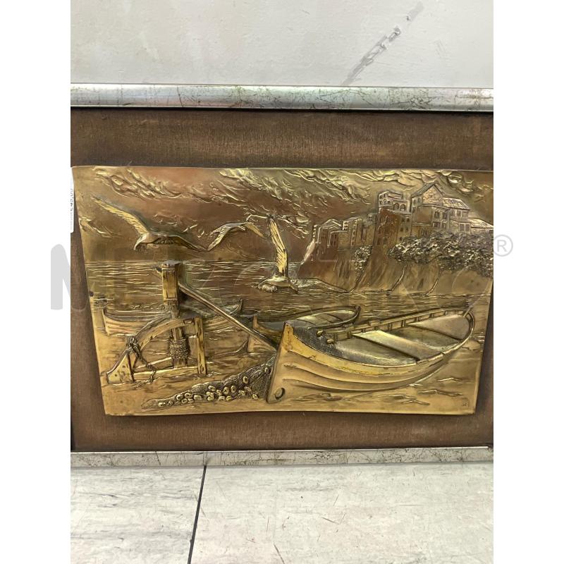 QUADRO LAMINA BARCA PAESAGGIO 62X46 CORNICE ARGENTATA | Mercatino dell'Usato Montesilvano 2