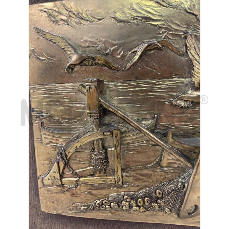 QUADRO LAMINA BARCA PAESAGGIO 62X46 CORNICE ARGENTATA | Mercatino dell'Usato Montesilvano 4