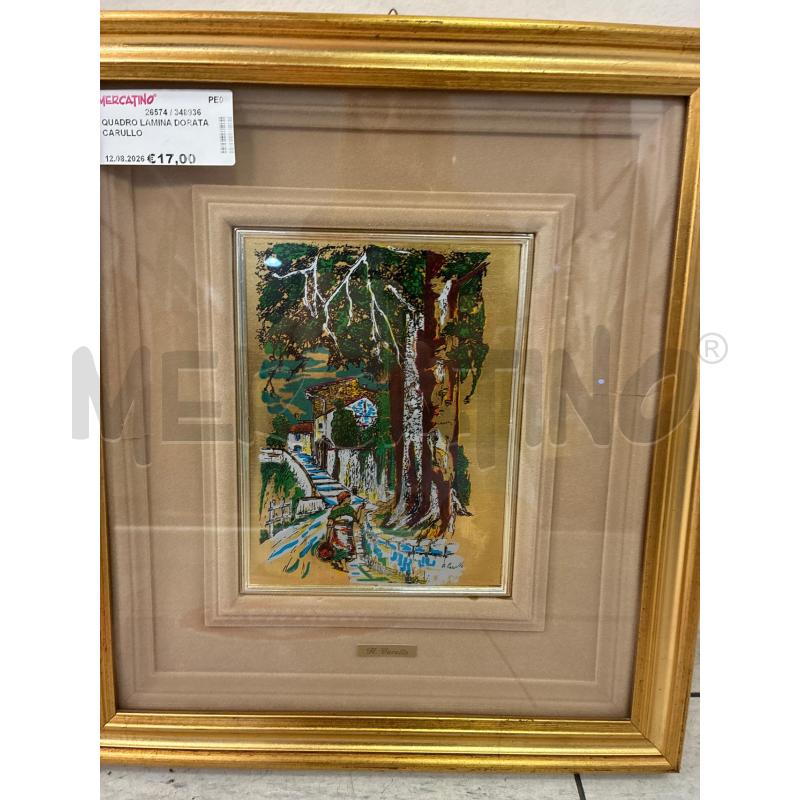 QUADRO LAMINA DORATA CARULLO | Mercatino dell'Usato Montesilvano 1