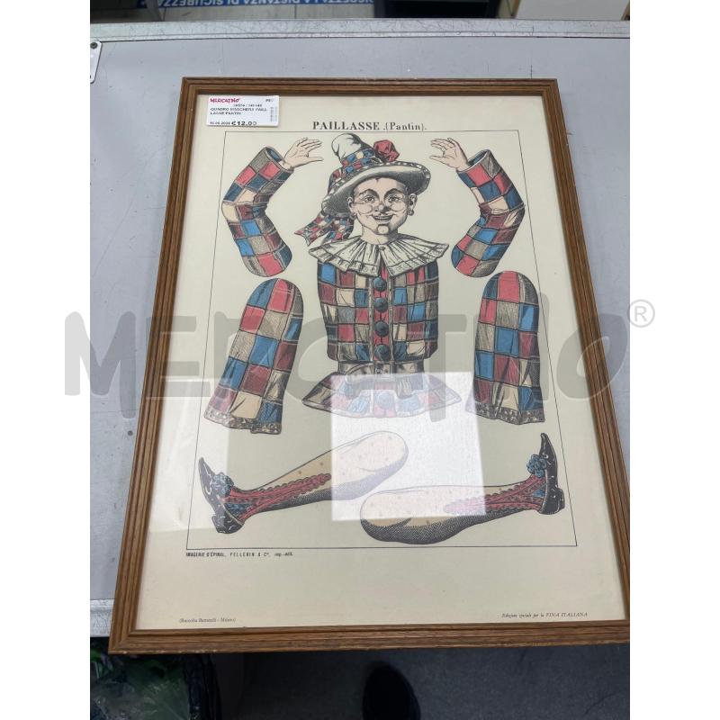 QUADRO MASCHERA PAILLLASSE PANTIN | Mercatino dell'Usato Montesilvano 1